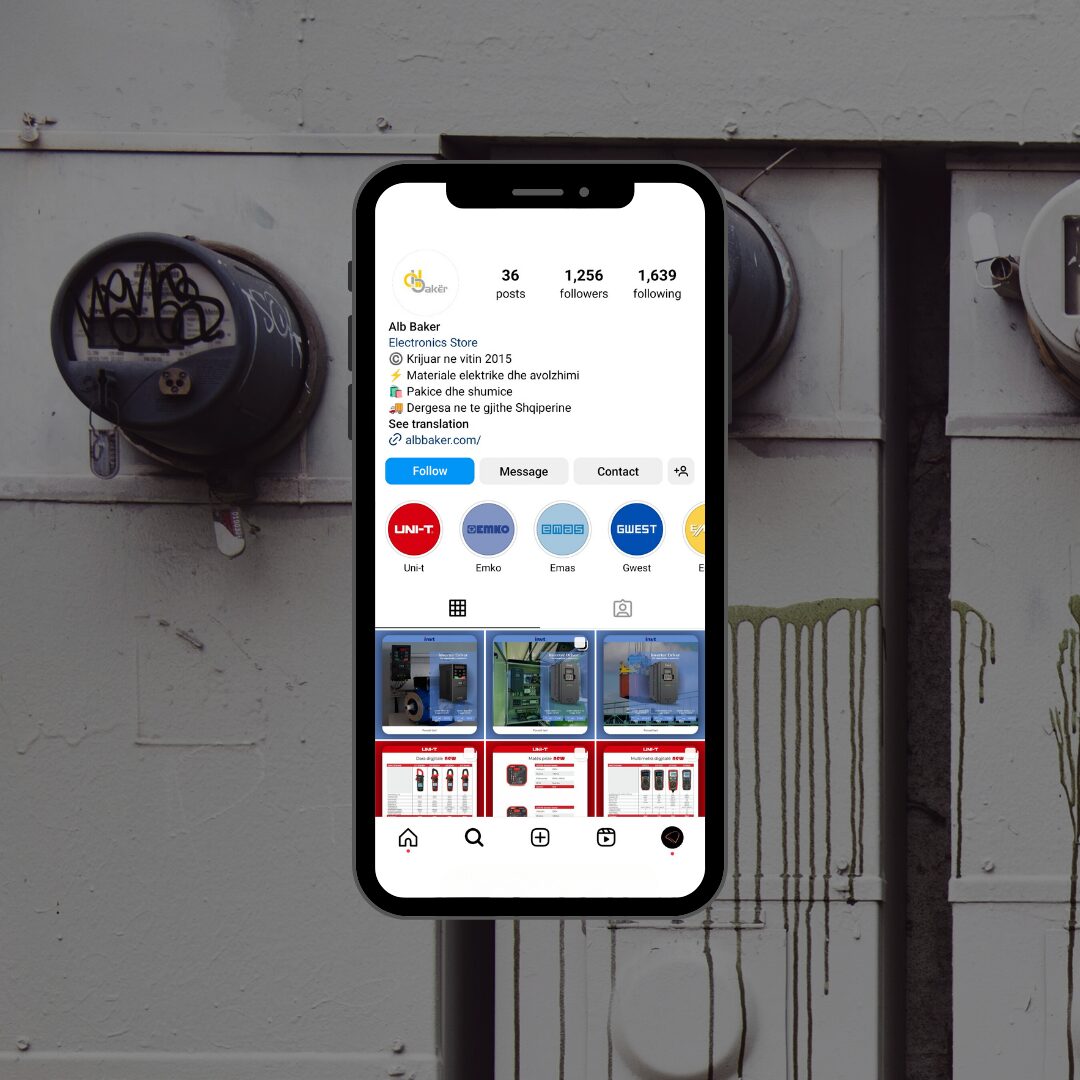 Social media management for Albbaker, a local shop in Tirana operates in industrial & electrical field